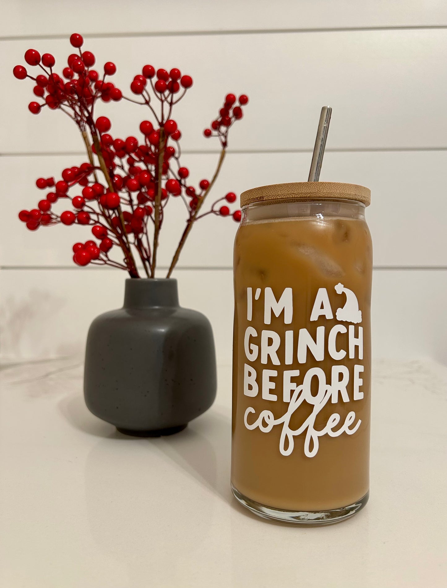 20 oz. Grinch Before Coffee Glass Can
