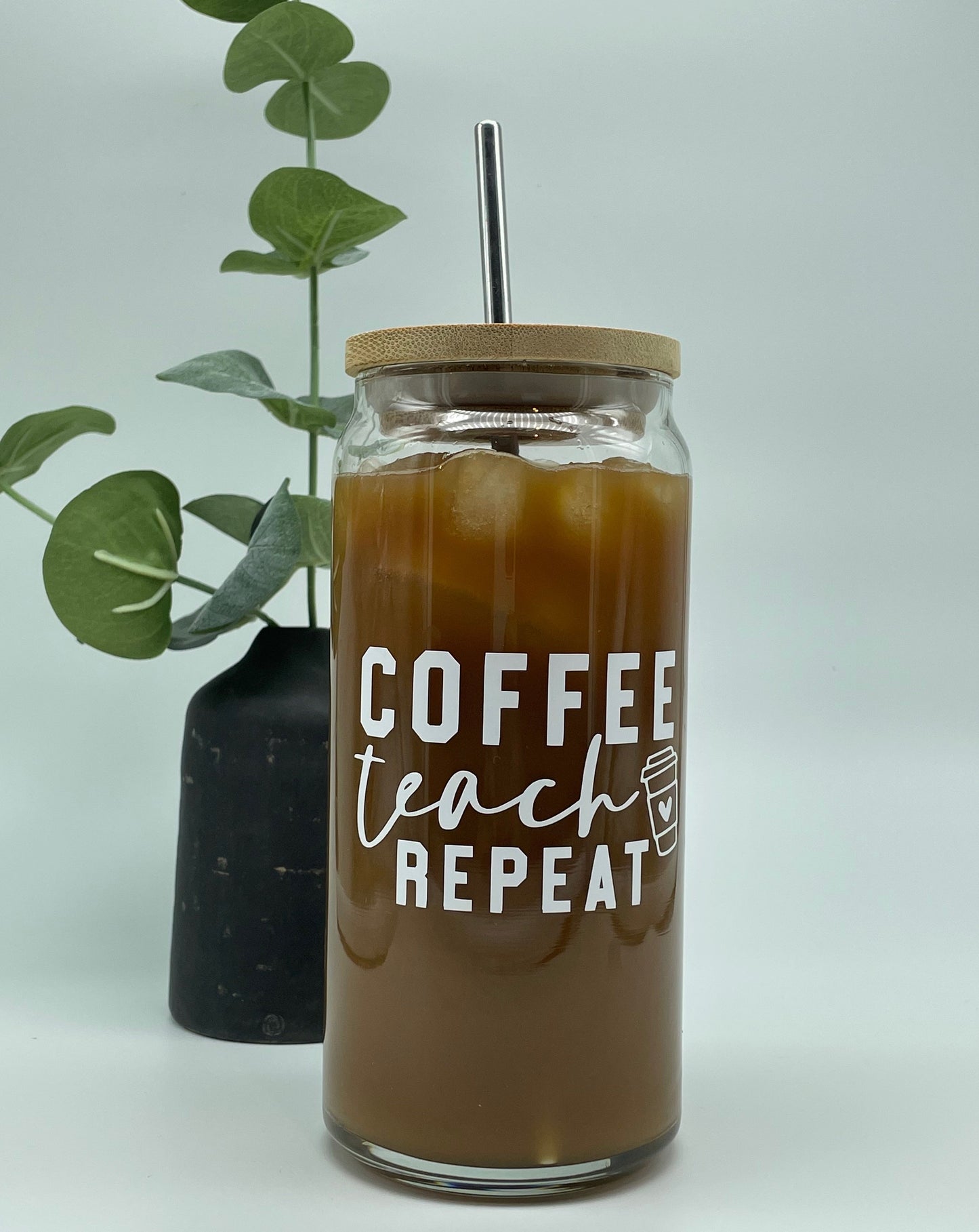 20 oz. Coffee, Teach, Repeat Glass Can